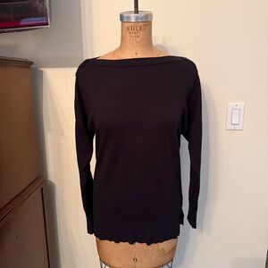 Ralph Lauren Navy Blue Long Sleeve Boat Neck Top